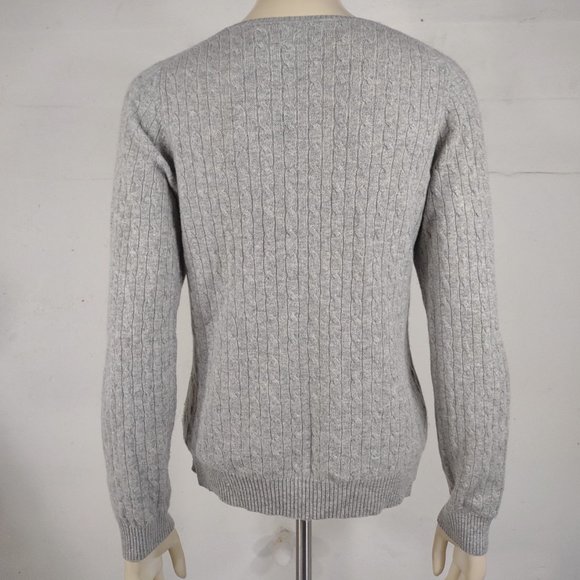 Charter Club gray 2-Ply 100% Cashmere cable knit pullover sweater ladies Medium - Picture 4 of 6
